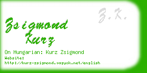 zsigmond kurz business card